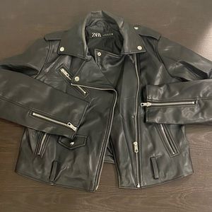 Womens Zara black Moto Jacket, size large
